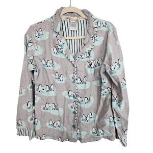 Munki Munki Womens Flannel Pajama 2pc Set Penguins Size S Sleepwear Loungewear